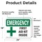 Signmission First Aid Kit Inside, 24 in W x Rectangle, Vinyl Decal OS-2PACK-EM-D-1824-L-10324 - alternate 5